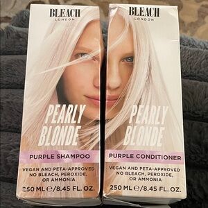 Bleach London Pearly Blonde Purple Shampoo and Purple Conditioner set